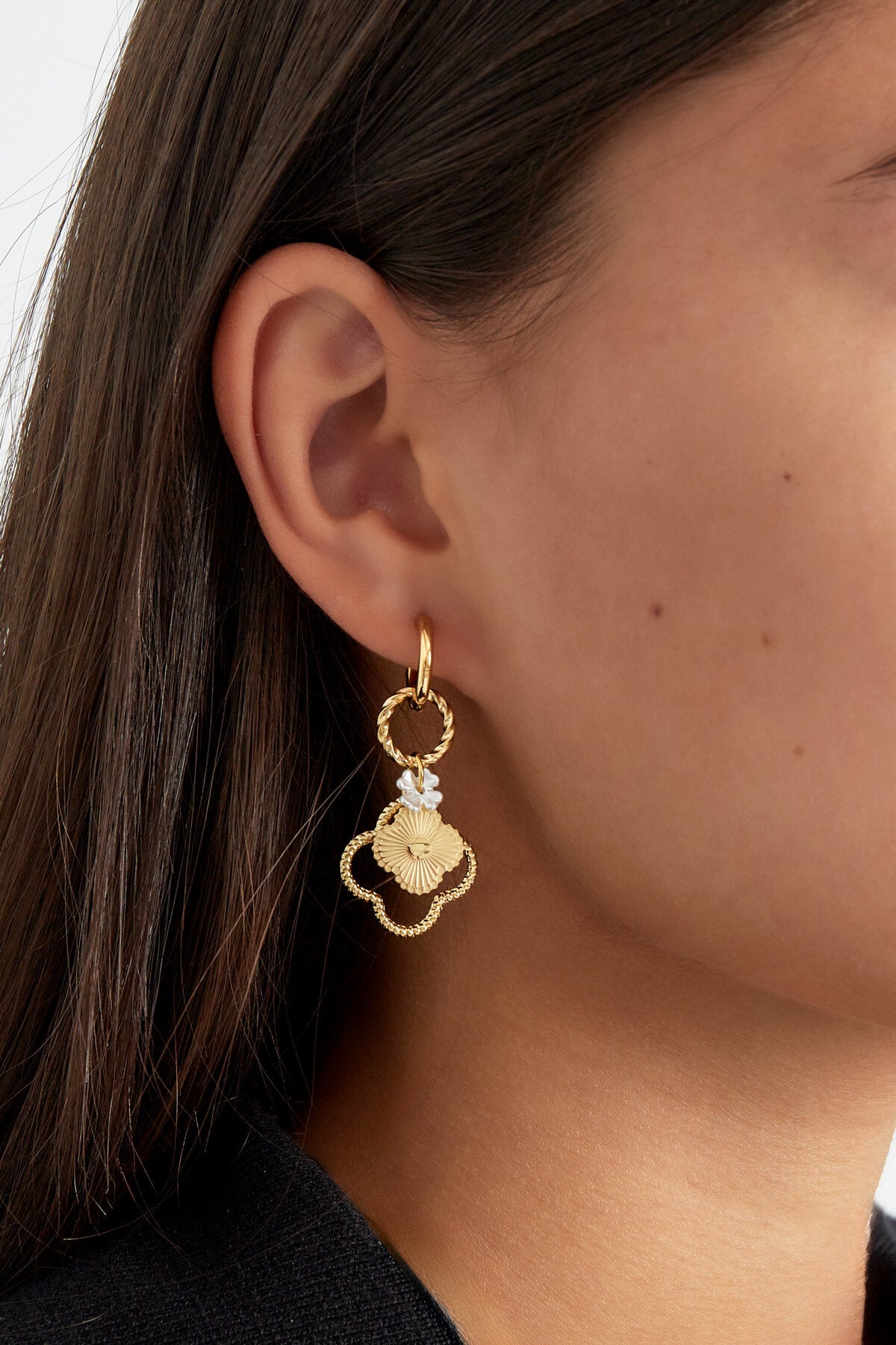 Elegant Drop Earrings in Silver & Gold