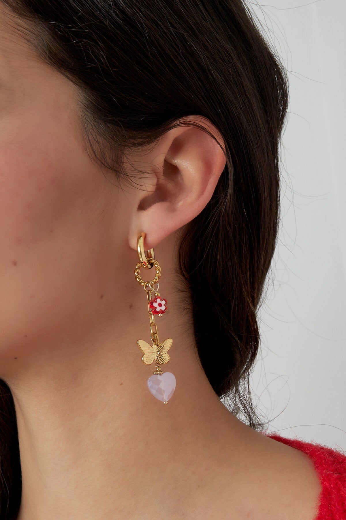 Elegant Green and Gold Drop Earrings - Statement Jewelry
