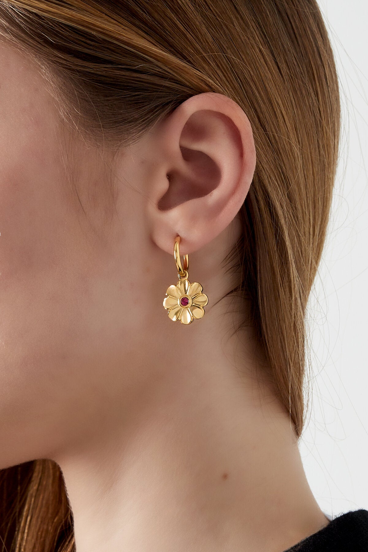 Elegant Flower Drop Earrings in Silver and Gold
