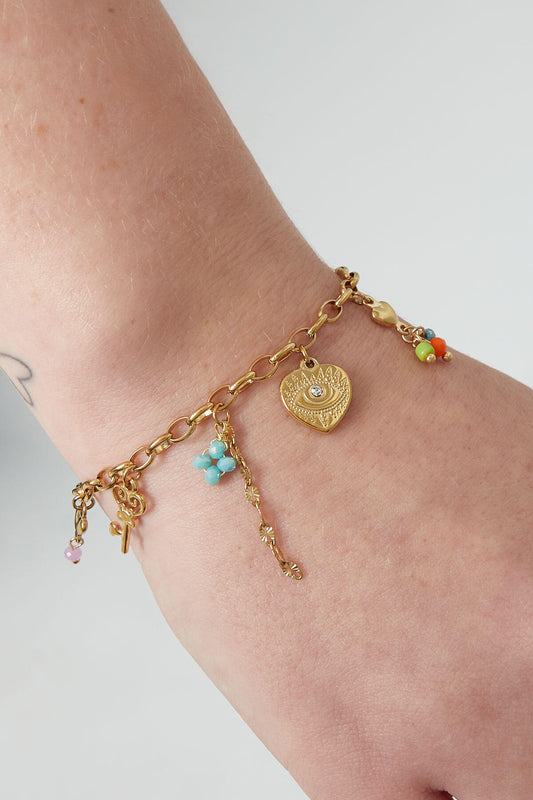 Elegant Gold Color Charm Bracelet - Timeless Style