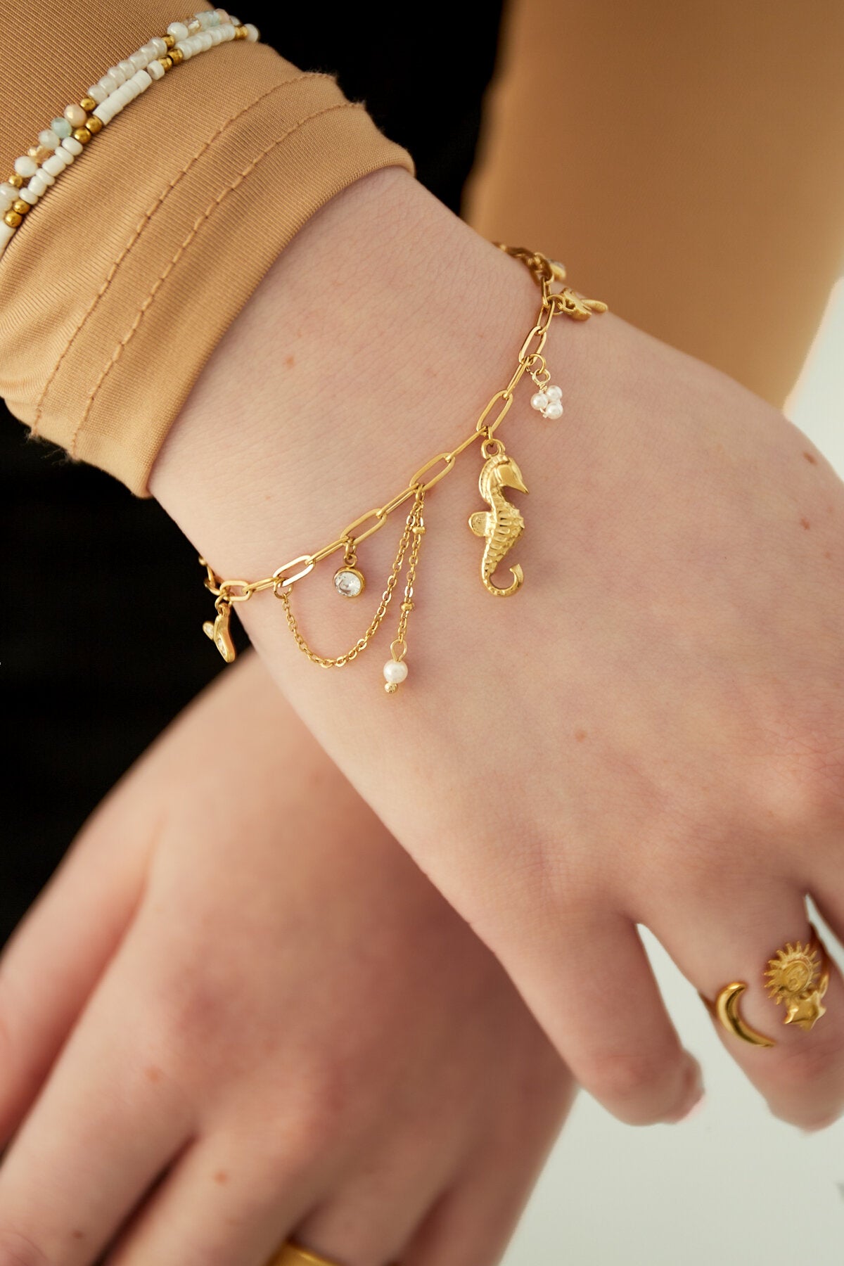 Elegant 304S Steel Charm Bracelets in Silver & Gold
