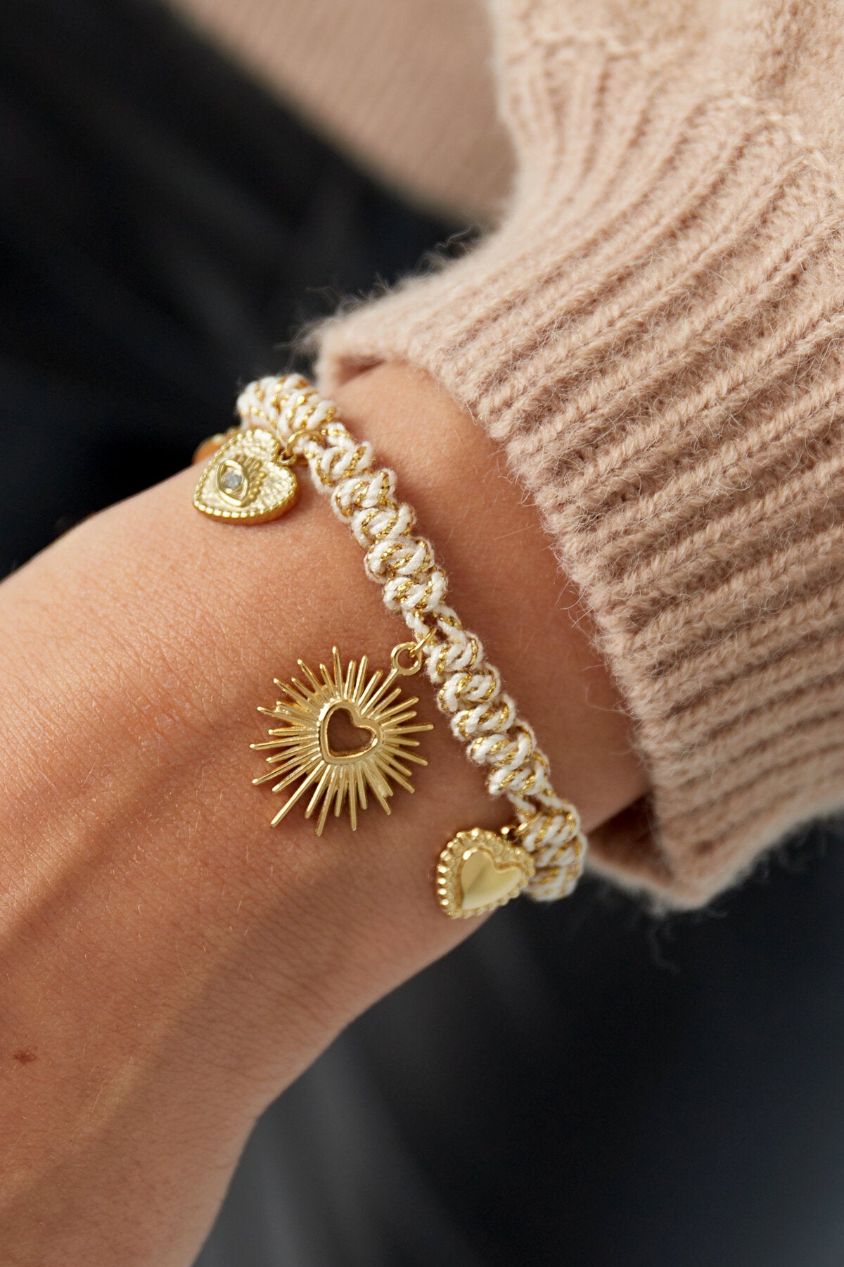 Elegant Green & Beige Braided Bracelet for All Occasions
