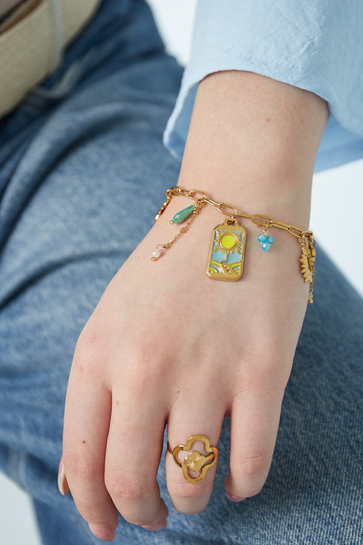 Elegant Gold Color Charm Bracelet for Women
