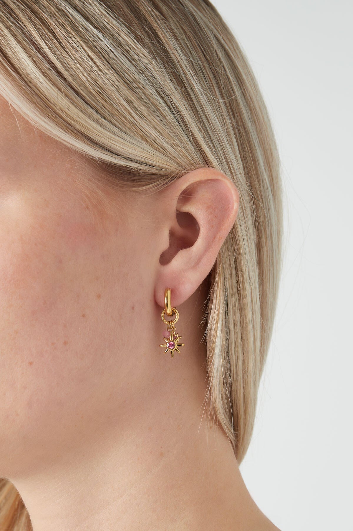 Elegant Pink & Silver Drop Earrings for Timeless Style