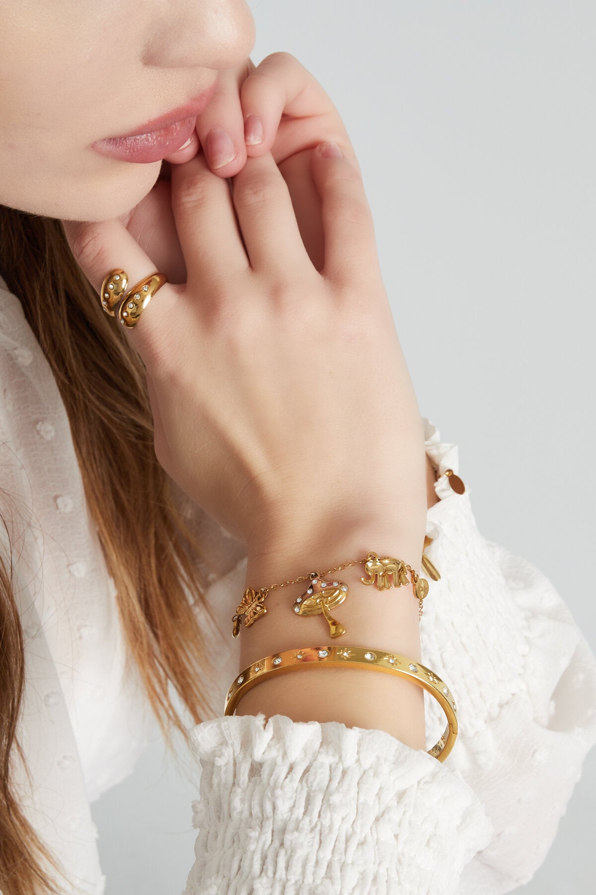 Elegant Stainless Steel Charm Bracelets in Silver & Gold
