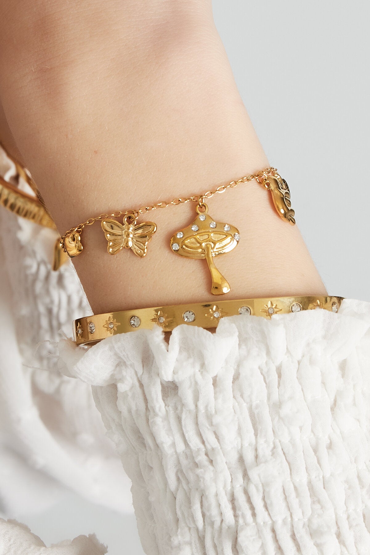 Elegant Stainless Steel Charm Bracelets in Silver & Gold