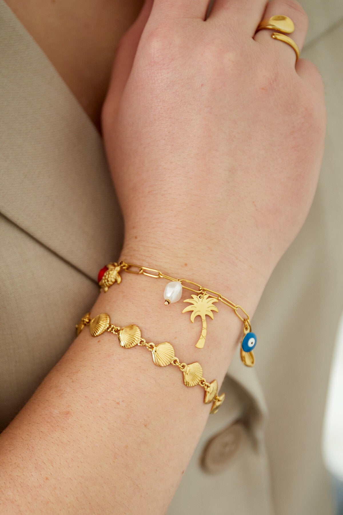 Elegant Stainless Steel Chain Bracelets, Silver & Gold