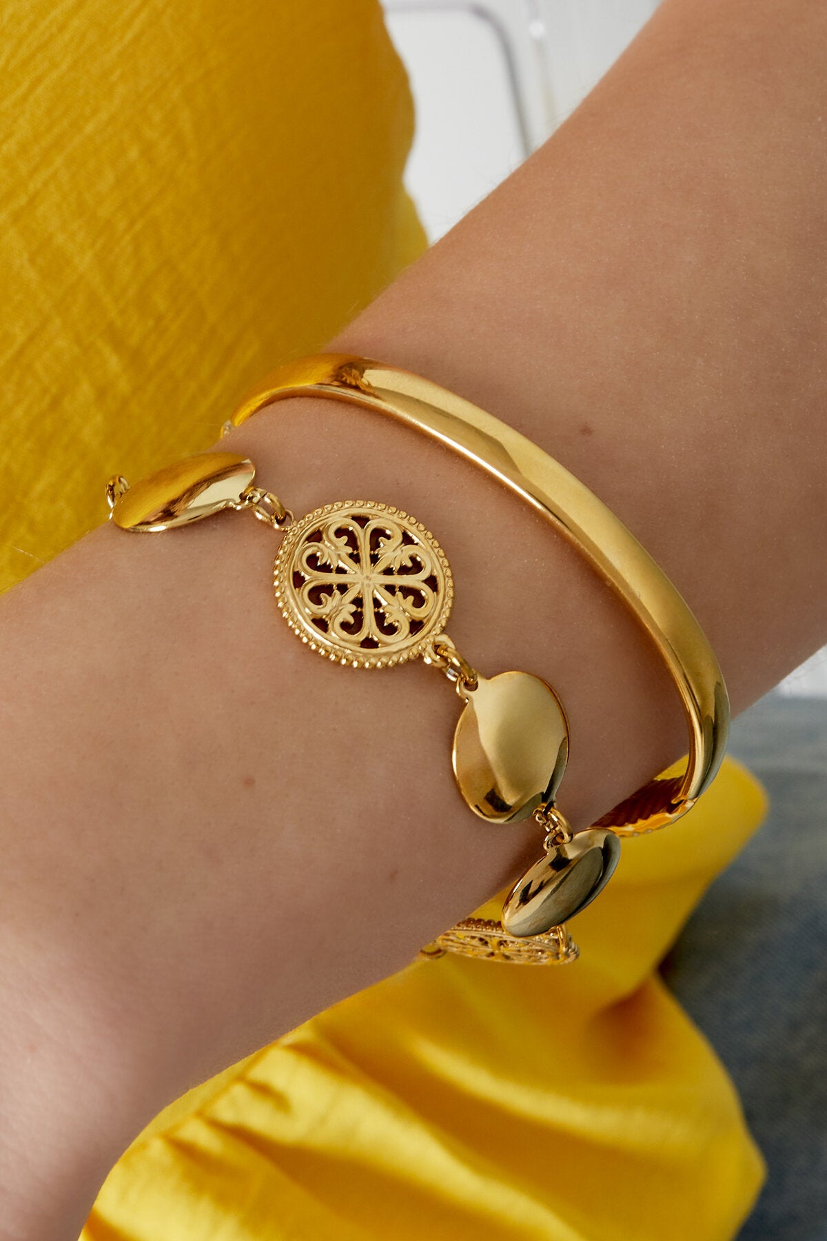 Elegant Statement Charm Bracelets in Silver & Gold