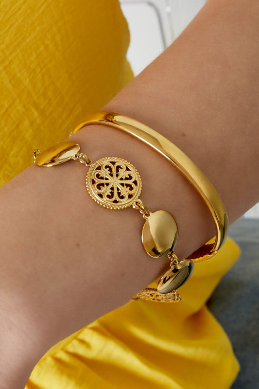 Elegant Statement Charm Bracelets in Silver & Gold