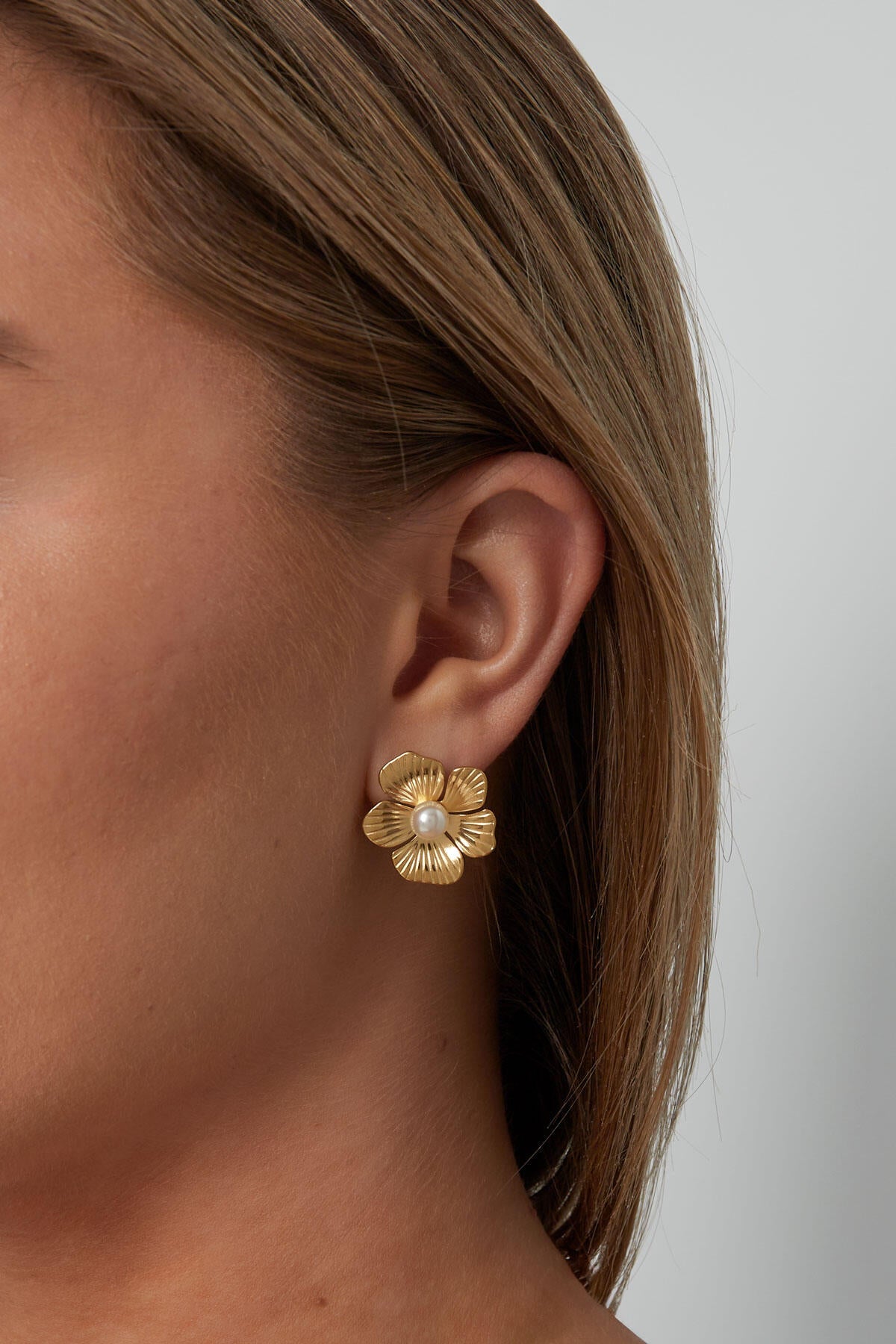 Elegant Statement Stud Earrings in Silver & Gold
