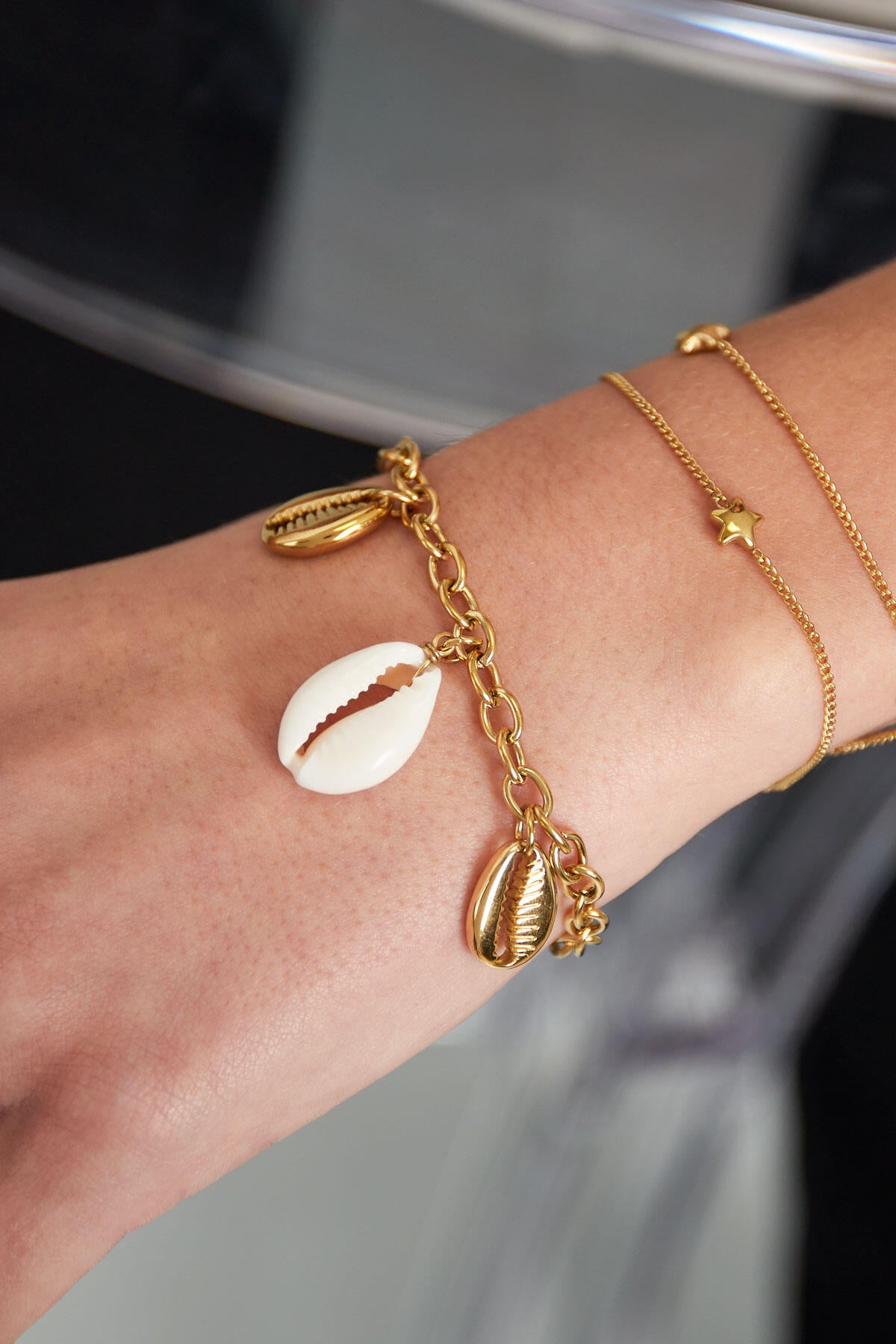Elegant Stainless Steel Charm Bracelets in Silver & Gold