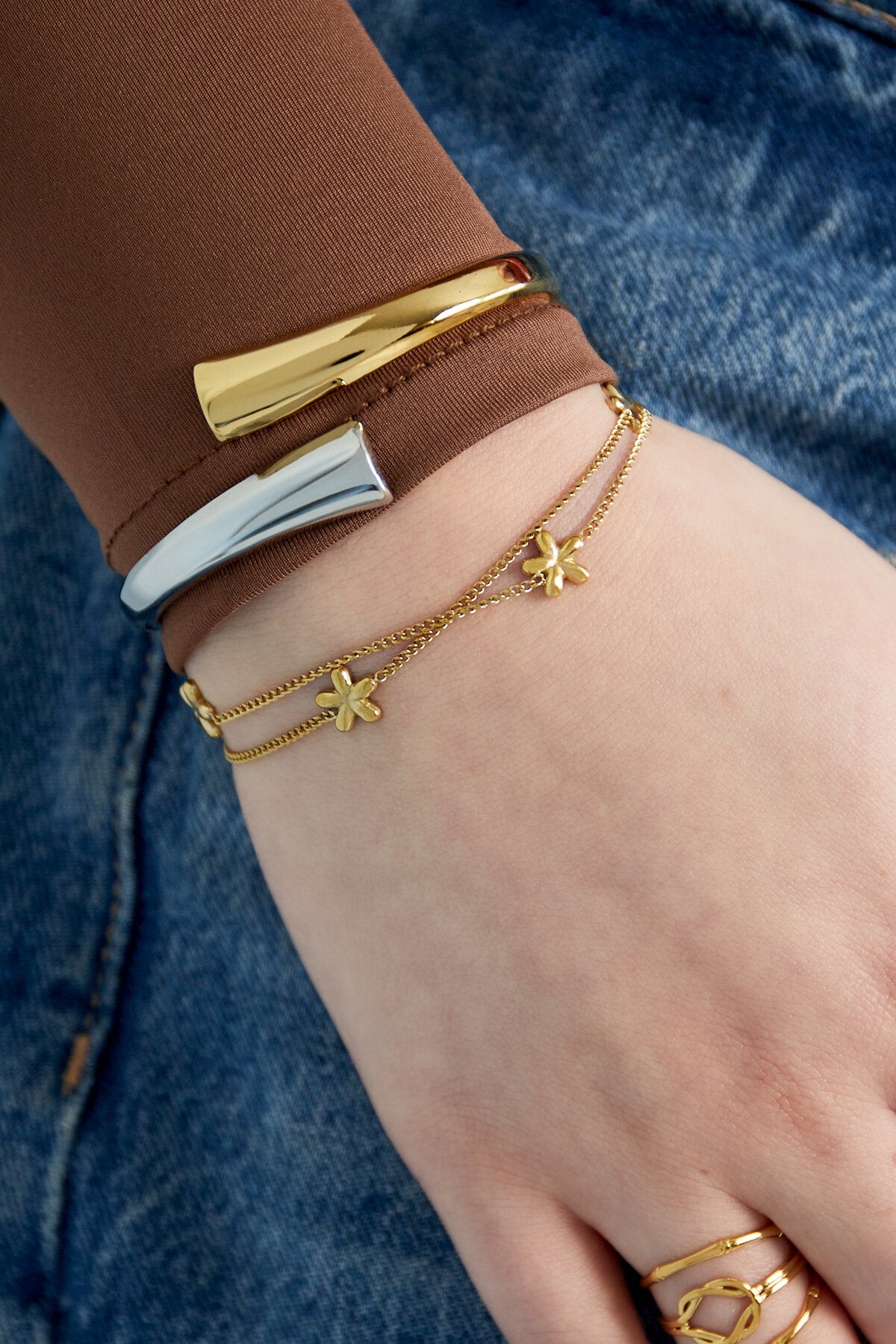 Elegant Cuff Bracelets in Silver, Gold, and Two-Tone