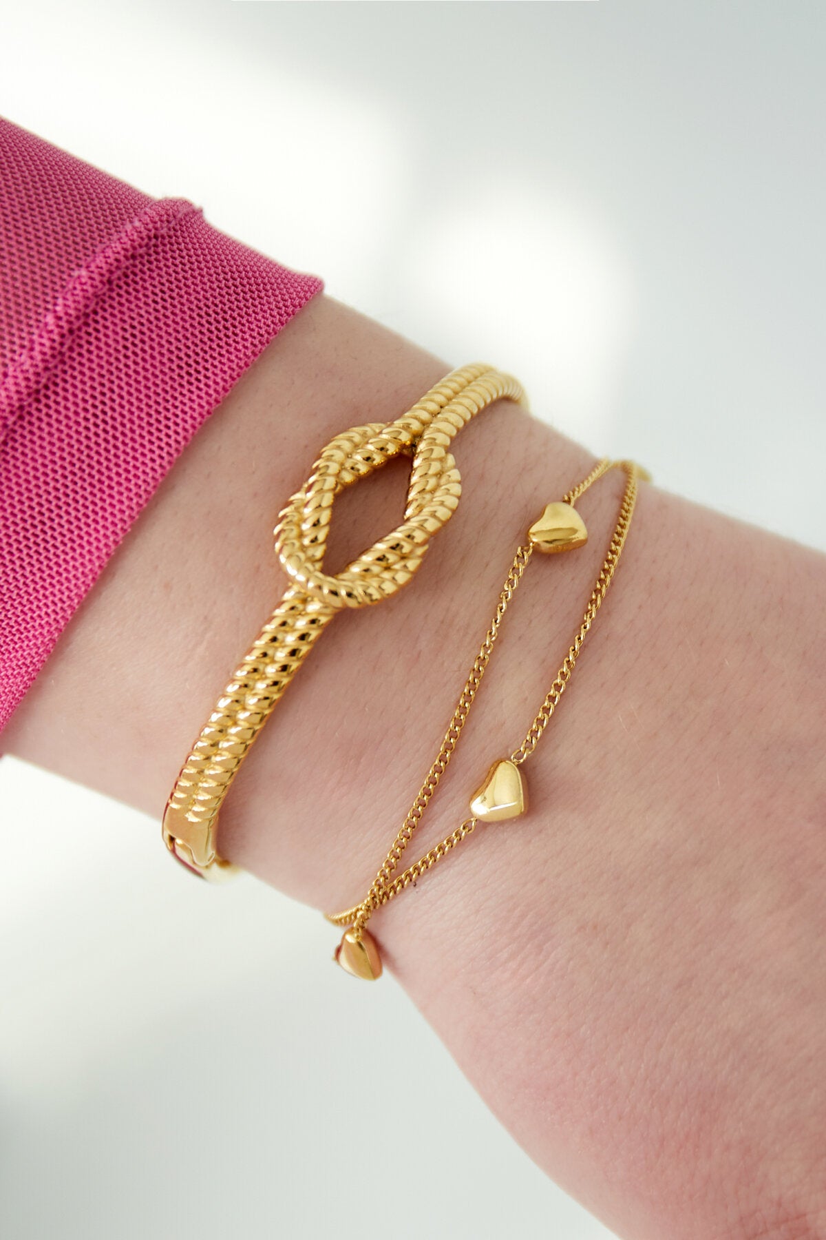 Elegant Stainless Steel Charm Bracelets - Silver & Gold