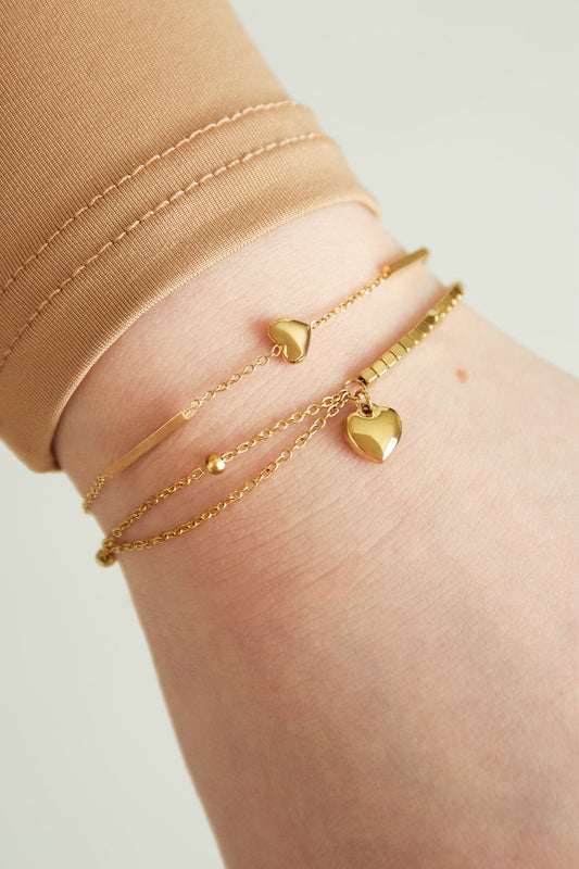 Elegant Stainless Steel Charm Bracelets in Silver & Gold