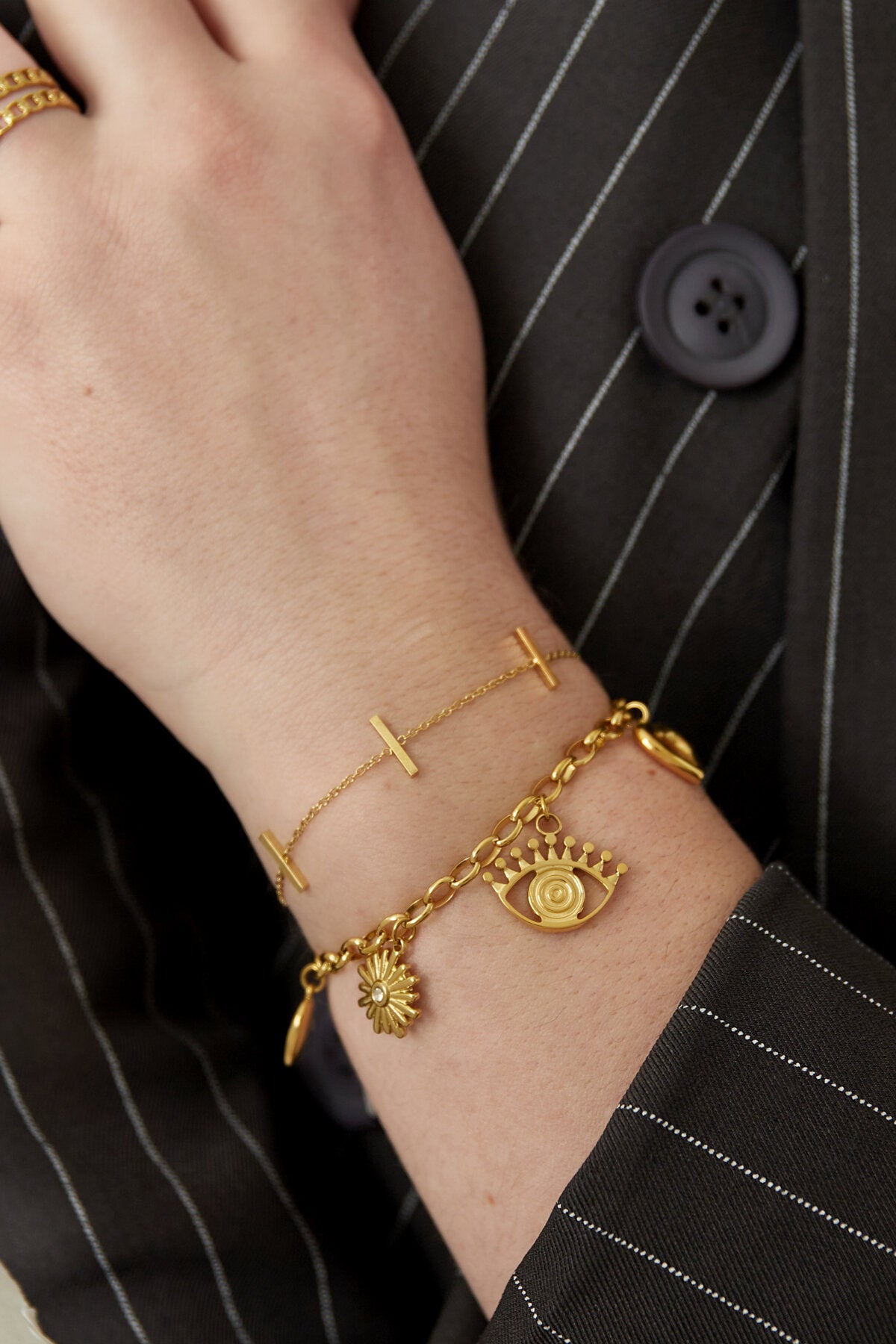 Stylish Stainless Steel Charm Bracelets in Silver & Gold