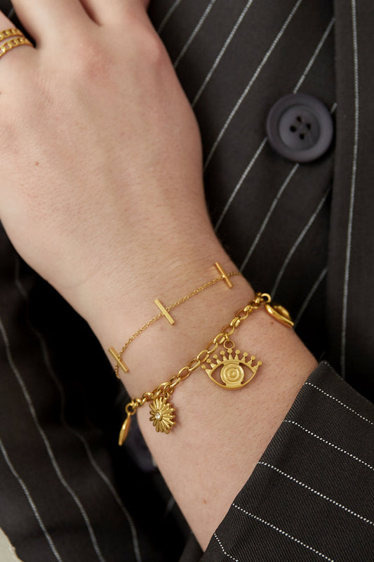 Stylish Stainless Steel Charm Bracelets in Silver & Gold