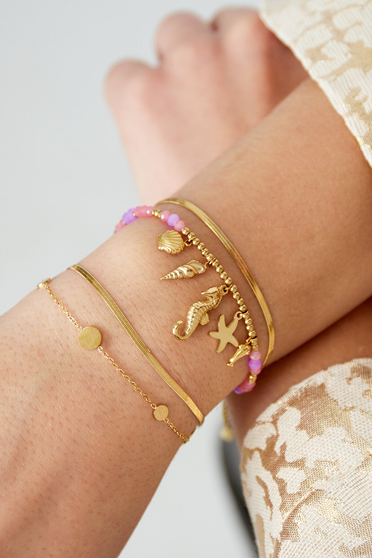 Stylish Stainless Steel Charm Bracelets - Silver & Gold