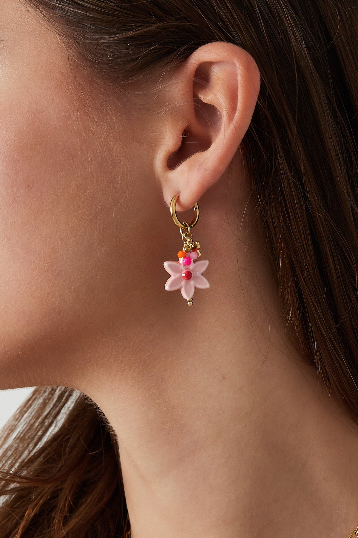 Elegant Pink 14K Gold Plated Drop Earrings