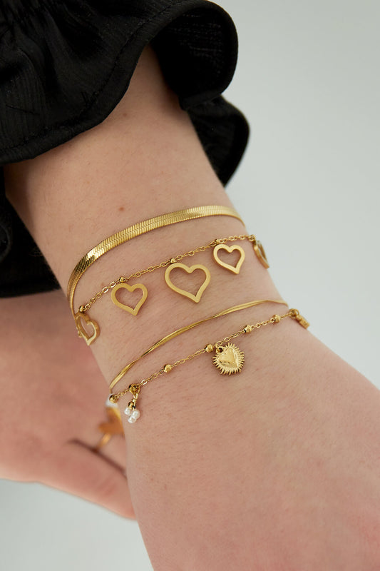 Elegant Charm Bracelet in Silver & Gold