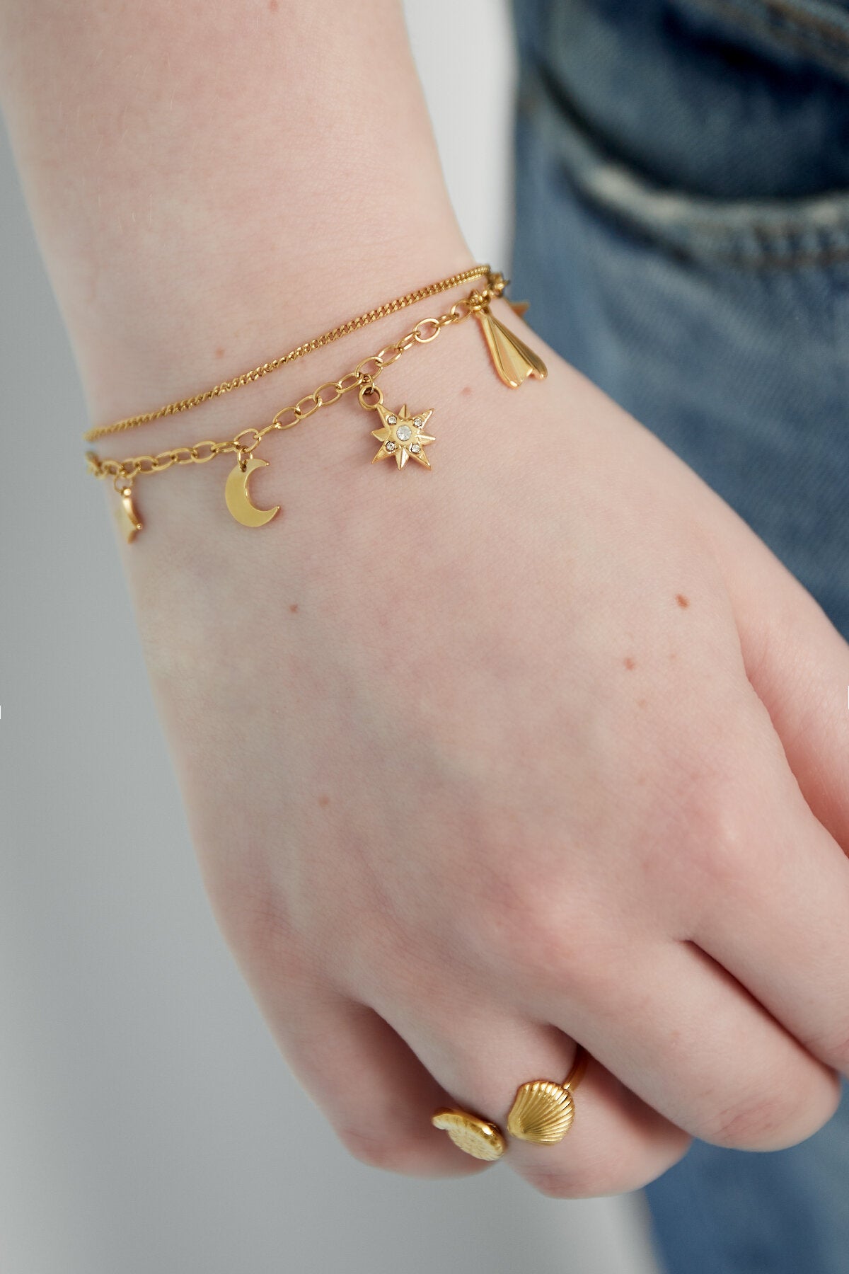 Elegant Charm Bracelets in Silver & Gold