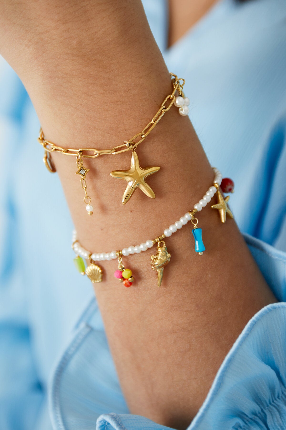 Elegant Statement Charm Bracelets in Silver & Gold