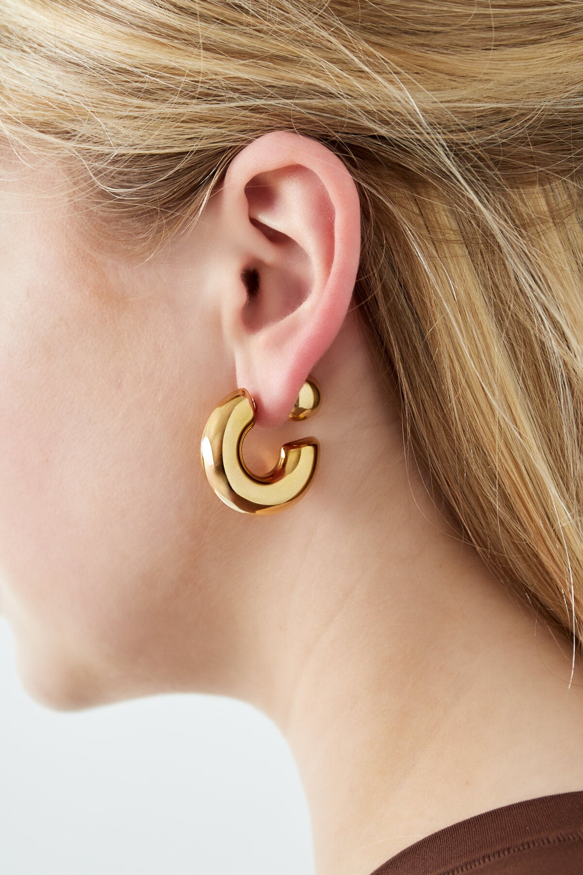 Stylish All-Fit 304S Steel Hoop Earrings