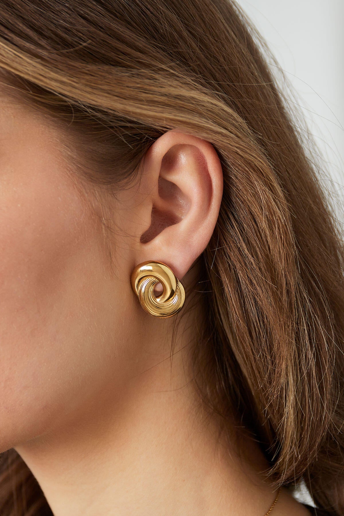 Elegant Statement Stud Earrings in Silver & Gold
