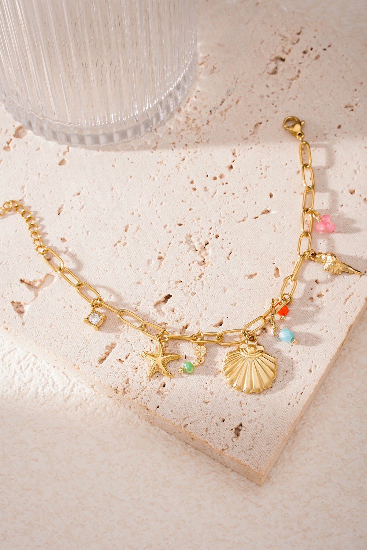 Elegant Gold-Toned Charm Bracelet for Everyday Wear