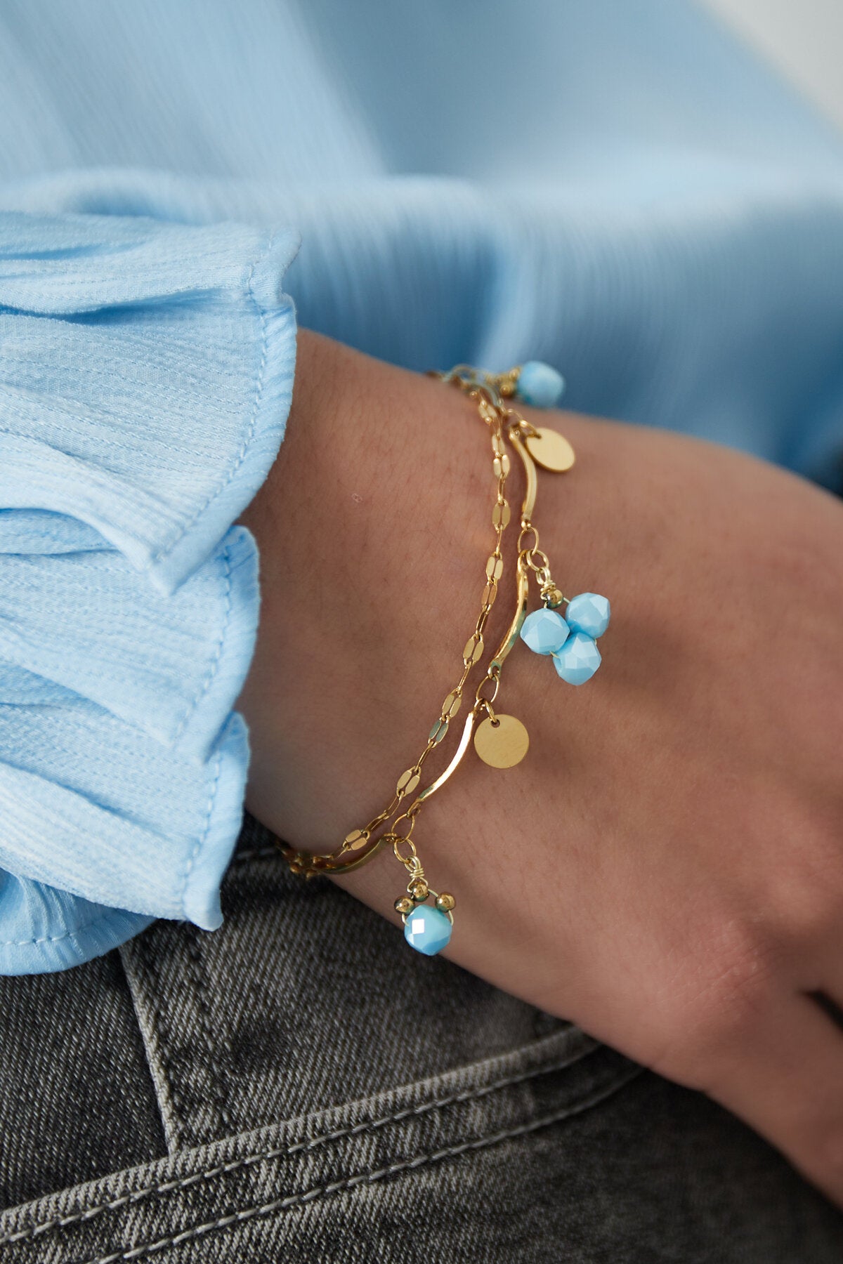 Elegant Red and Gold Charm Bracelet for Women