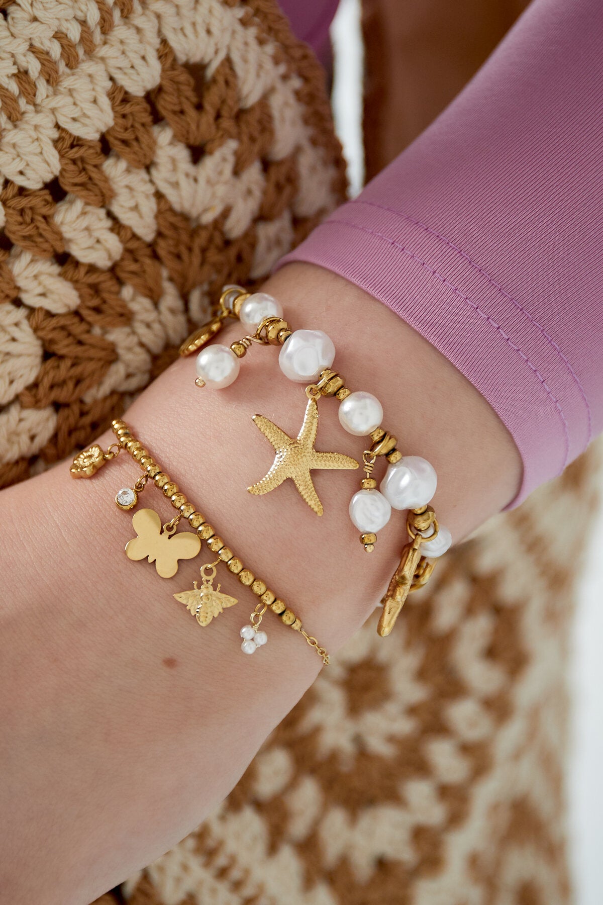 Gold Starfish Charm Bracelet for Summer Beach Vibes
