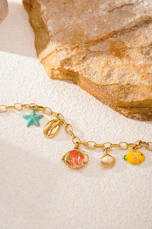 Elegant Gold Color Charm Bracelet for Statement Looks