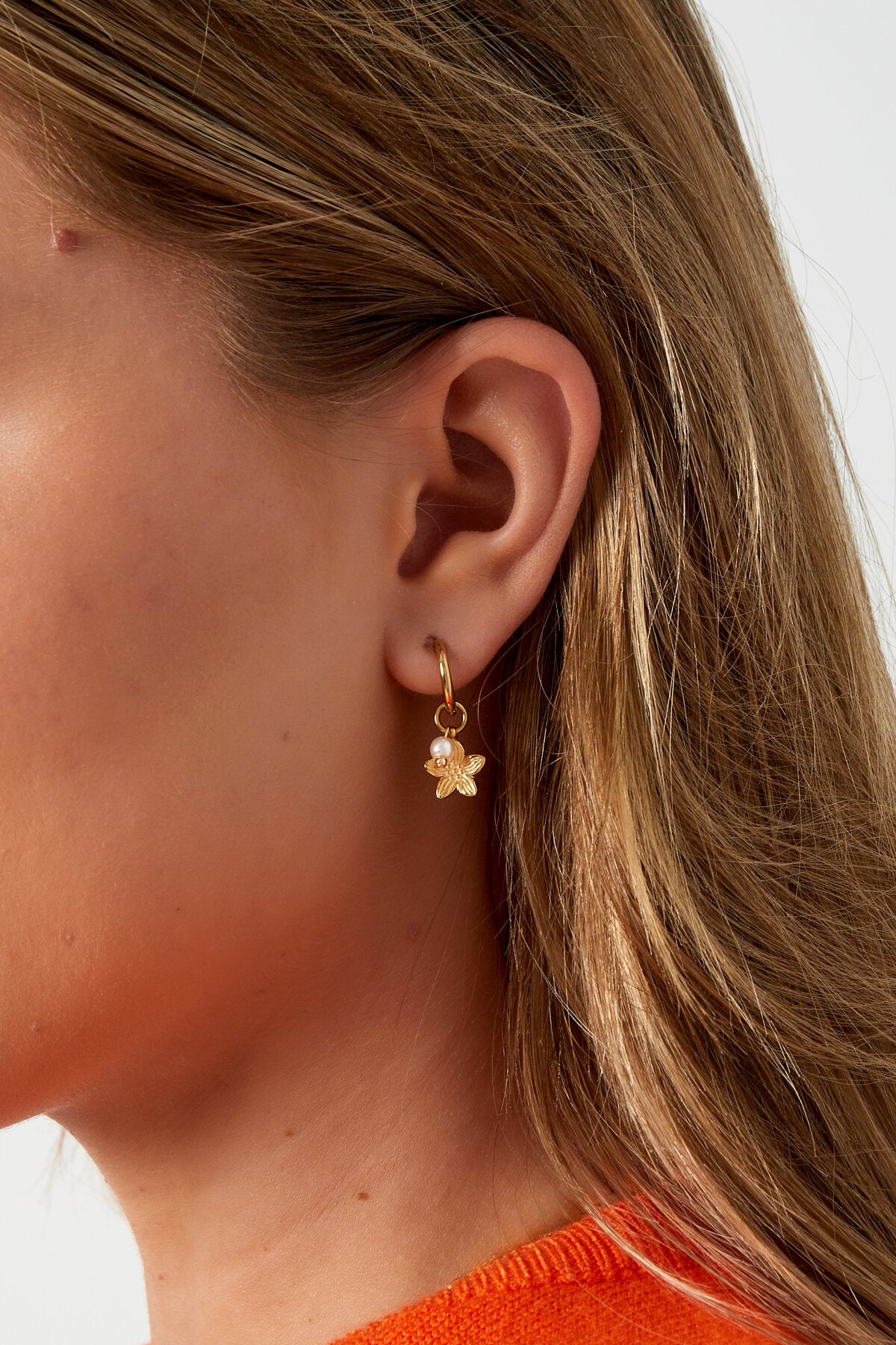 Elegant Rose Red & Gold Drop Earrings for Spring