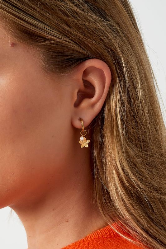 Elegant Rose Red & Gold Drop Earrings for Spring