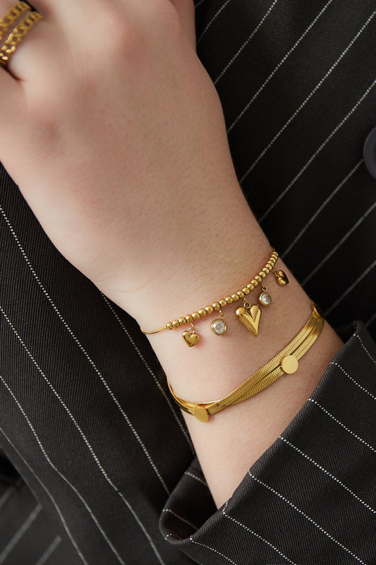 Elegant Charm Bracelets in Silver & Gold Tones