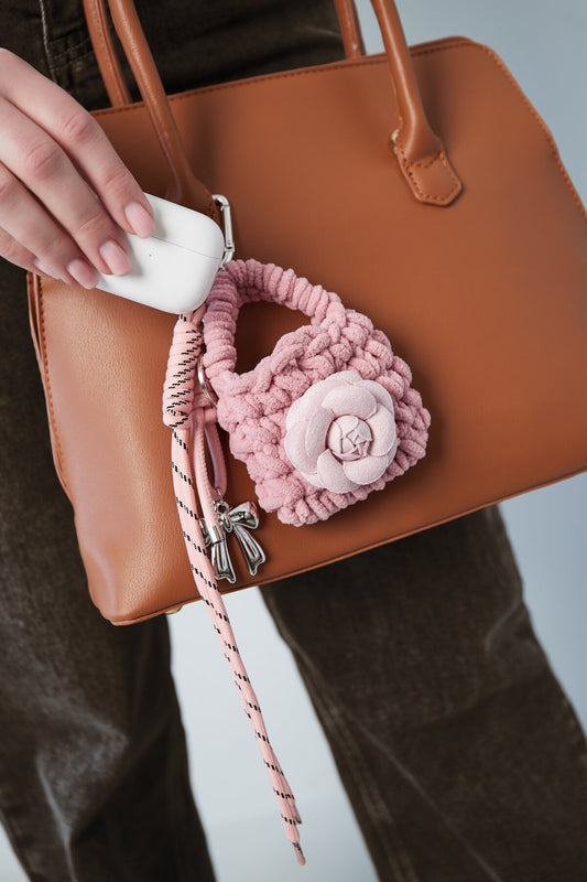 Charming Pink Alloy Bag Charm for Trendy Accessories