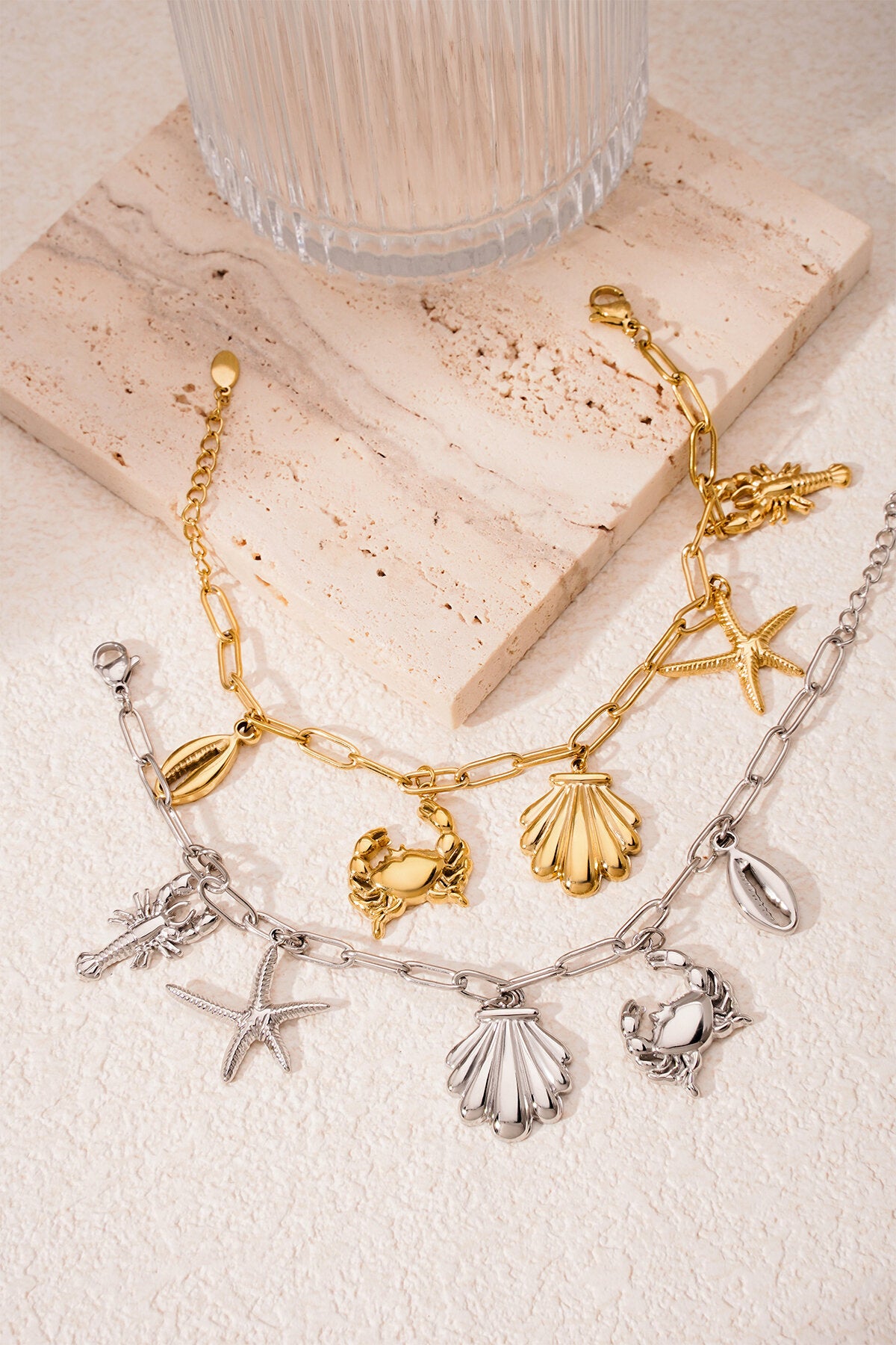 Elegant Charm Bracelets in Silver & Gold