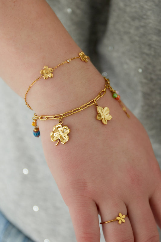 Elegant Gold-Toned Charm Bracelet for Stylish Women