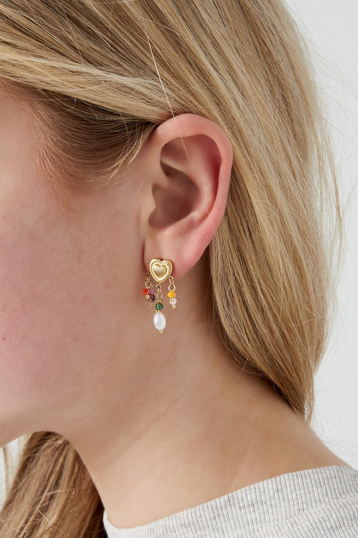 Elegant Gold & Orange Drop Earrings for Spring/Summer