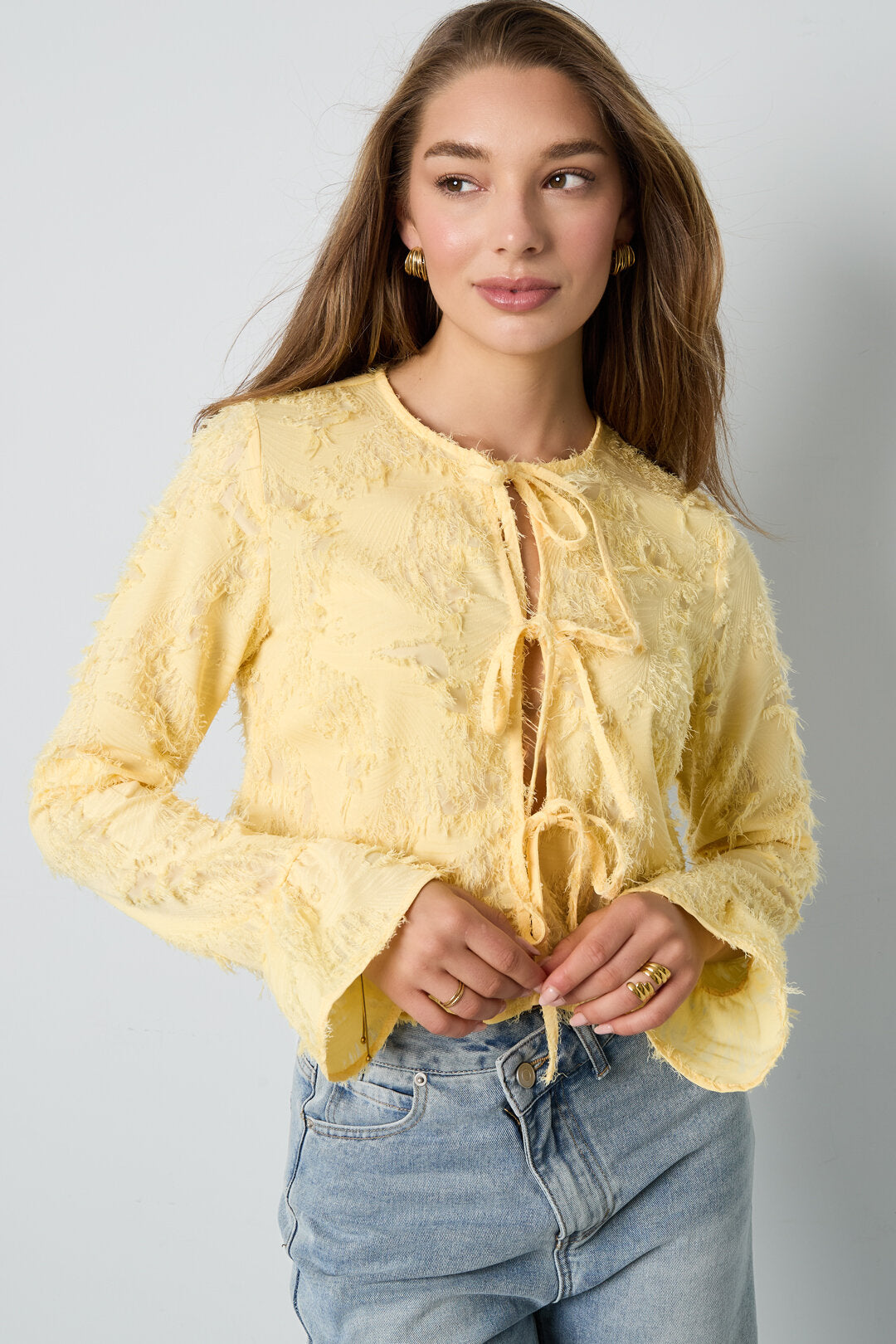 Elegant Spring/Summer Woven Long Sleeve Tops