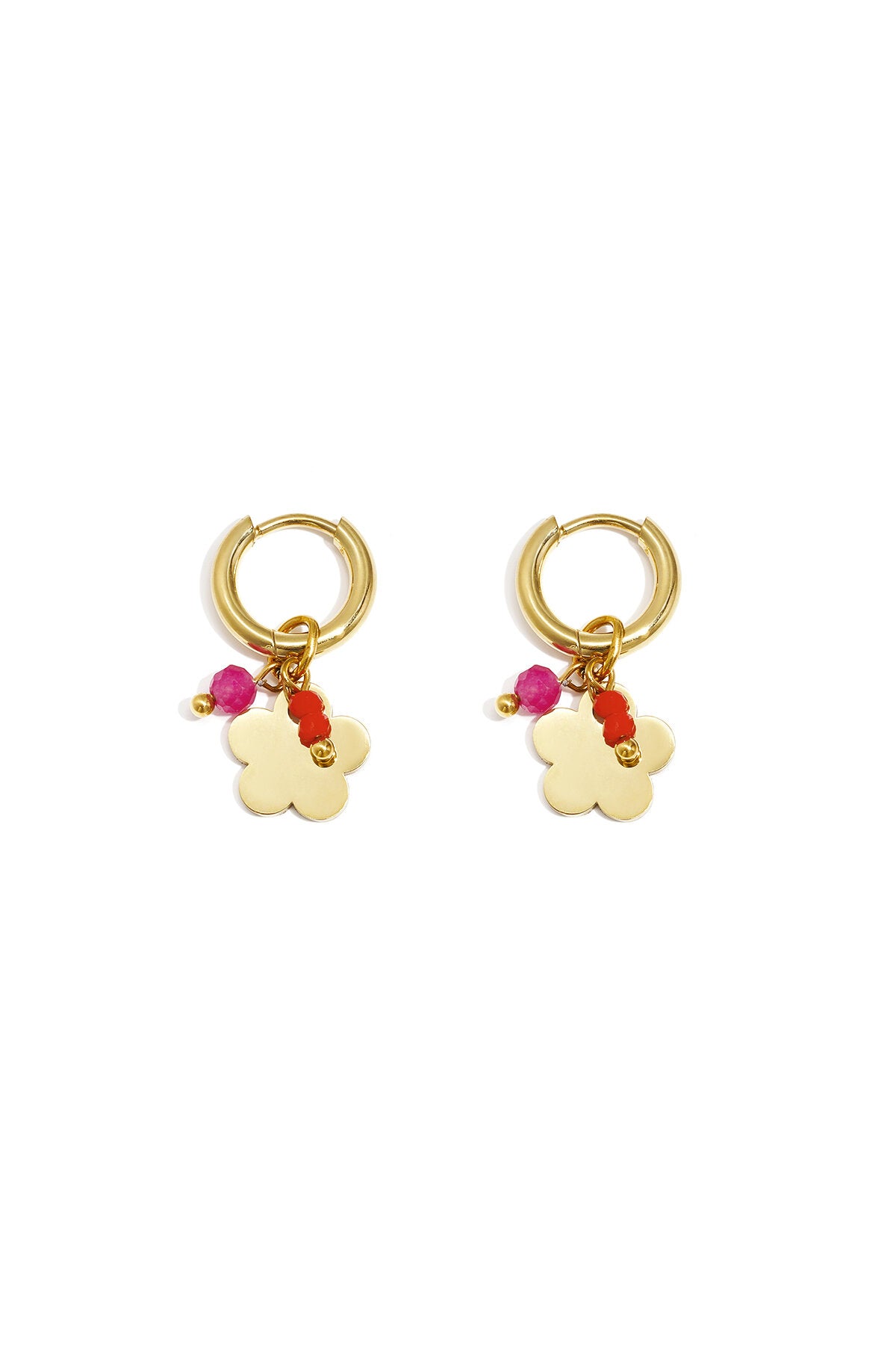 Stylish Orange & Pink Crystal Drop Earrings for Spring