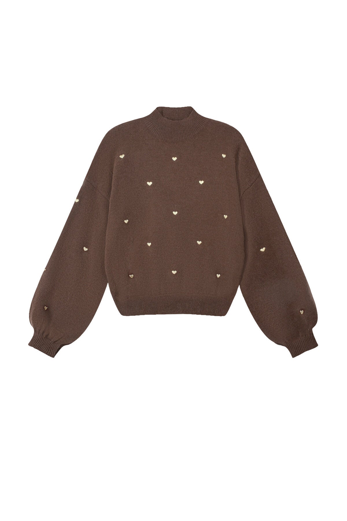 Soft Acrylic Heart Knit Sweater for Fall Winter