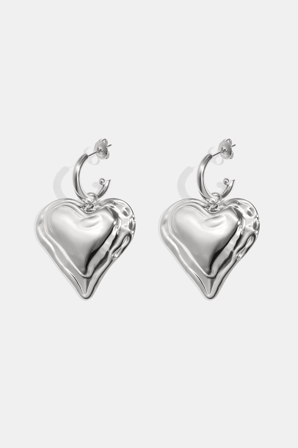 Lumé Simple Heart Drop Earrings for Daily Wear
