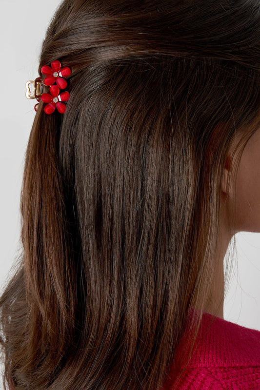 Elegant Red Alloy Hair Clip for Stylish Looks