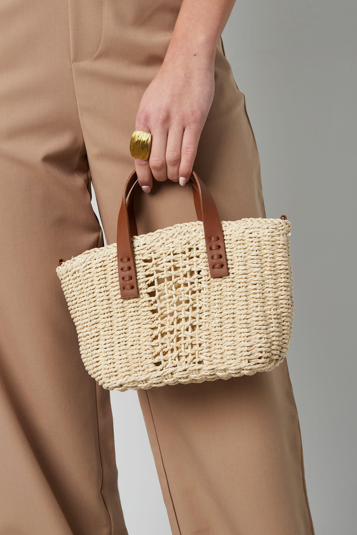 Elegant Paper Shoulder Bag in Black, Beige, Off-White