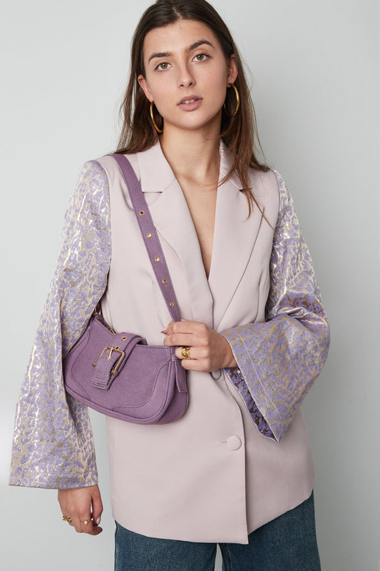 Chic Polyester Shoulder Bag in Pink and Blue