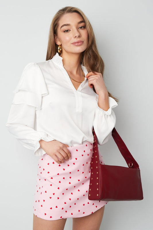 Stylish PU Leather Shoulder Bag in Red, Green, and Black