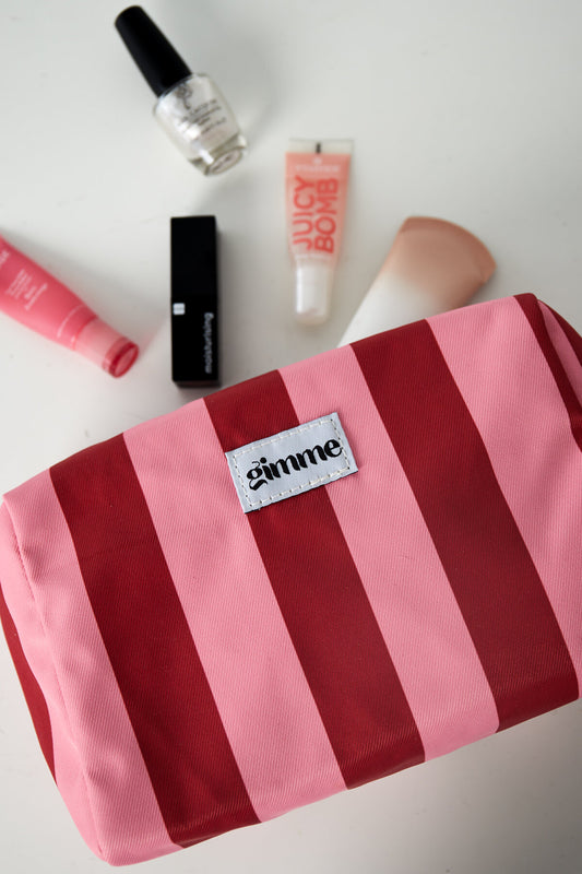 Stylish Pink Polyester Makeup Bag for Travel