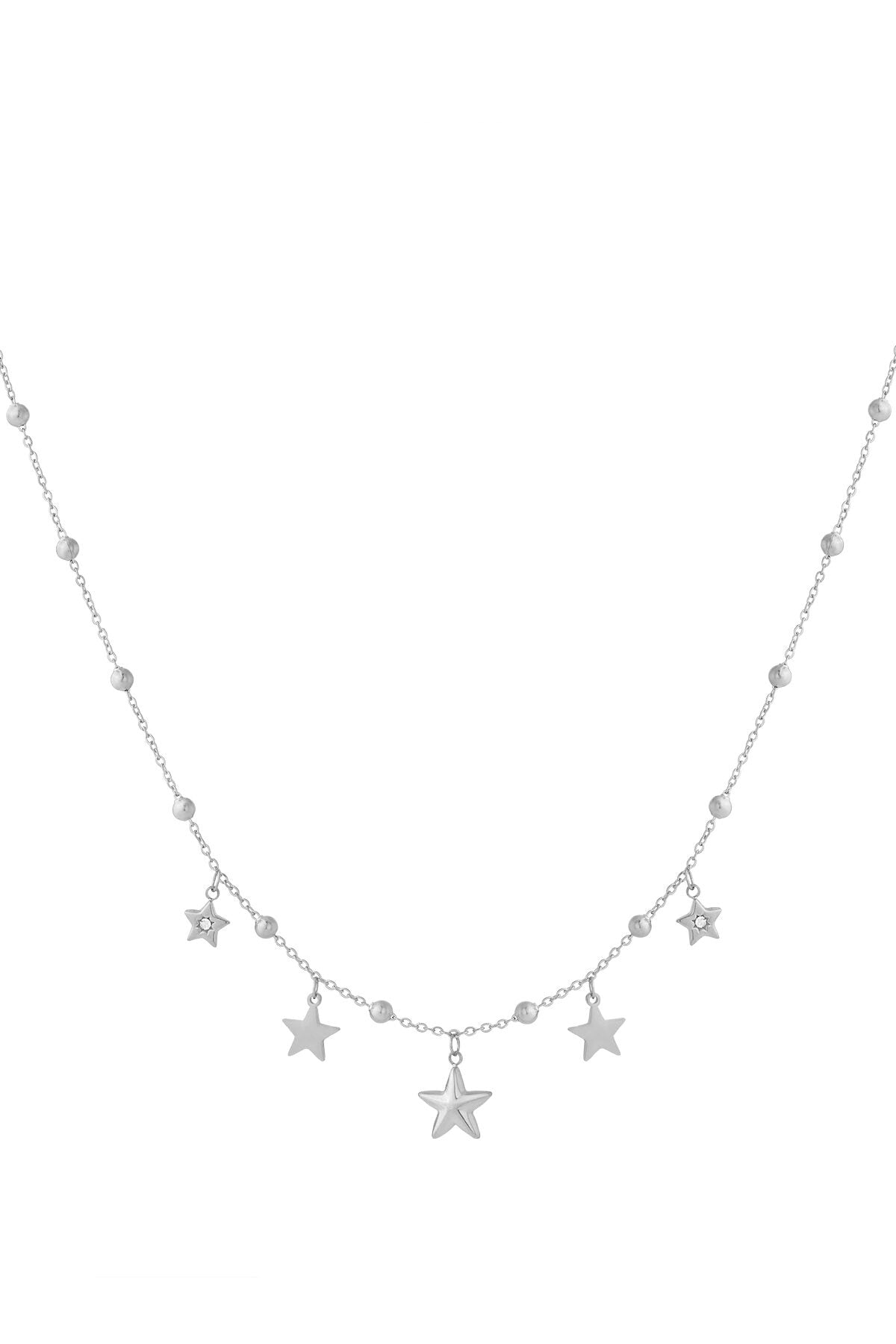 Elegant Star Rhinestone Necklace in Silver & Gold