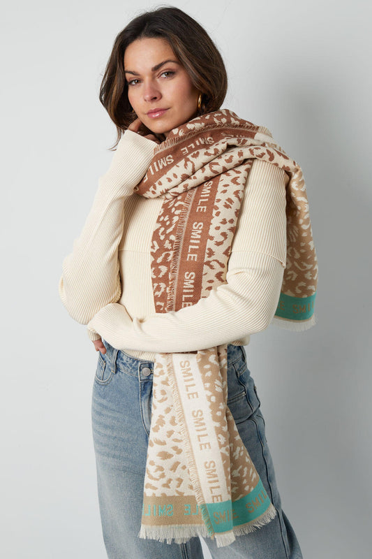 Soft Sponge Winter Scarf in Multicolour, Pink, and Beige