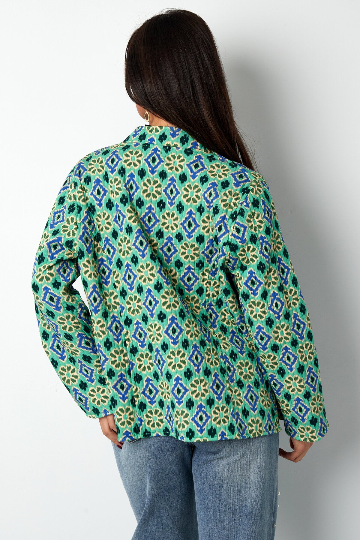 Boho Chic Green Rayon Jacket for Spring/Summer